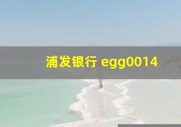 浦发银行 egg0014